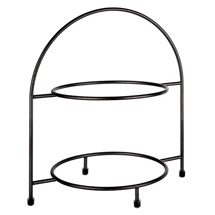 Expositor buffet 2 alturas de acero inoxidable antracita 29x19,5x30 cm