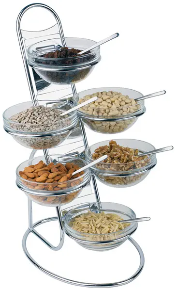 Dispensador mermeladas de acero inoxidable 6 boles sin tapa