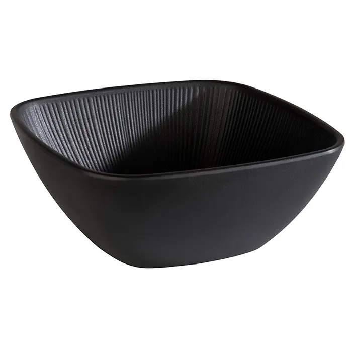Ensaladera Nero melamina negra cuadrada 19,5x19,5x8 cm