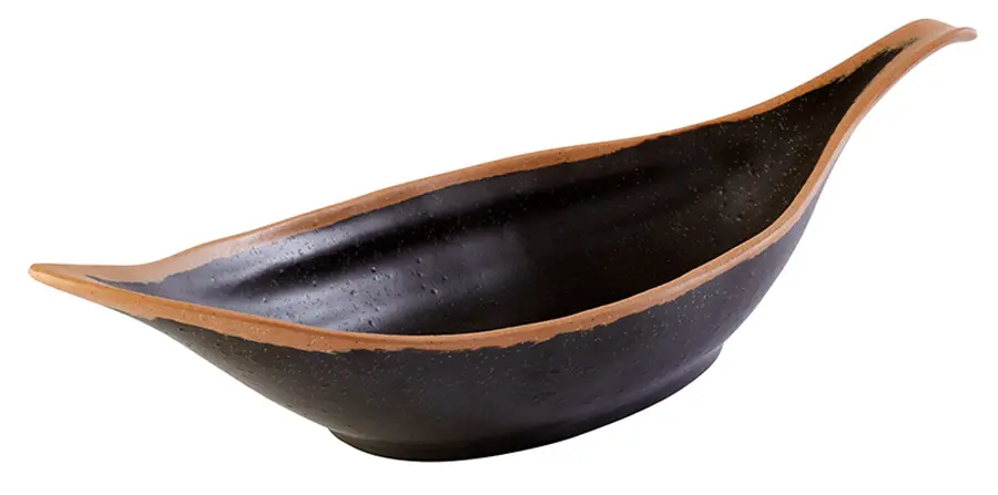 Fuente Oval Melamina Crocker Marron 42X14X9.5 Cm.