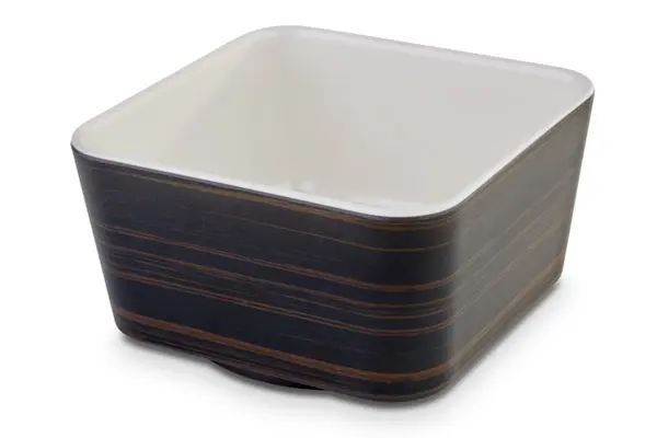 Bol bicolor melamina roble / beige 13x13 cm