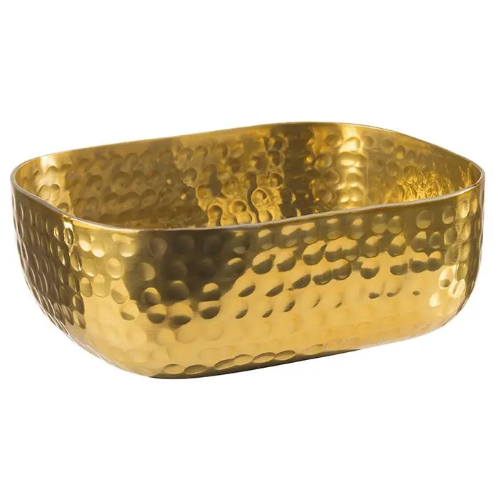 Bol Rectangular Amartillado Oro 15,5X12X5,5 Cm.