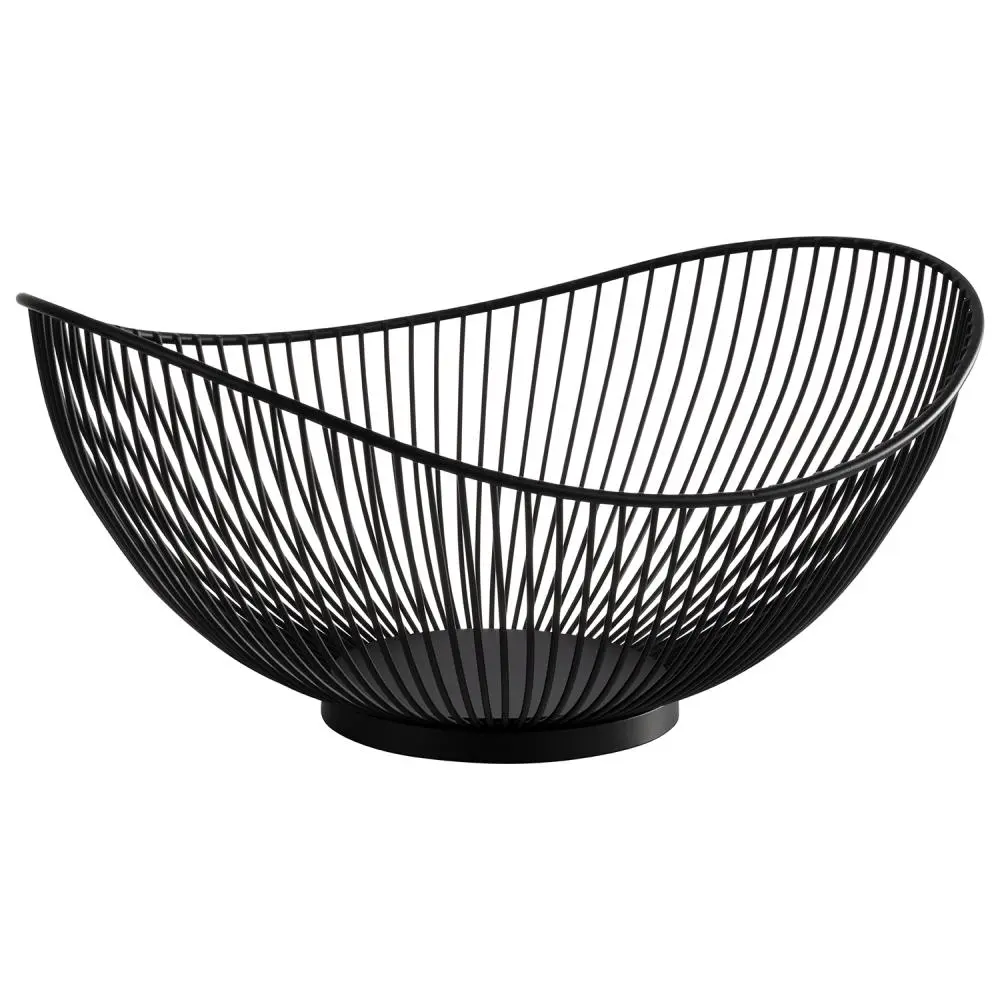 Cesta oval metálica negra Svart 29,5x25,5x13,5 cm