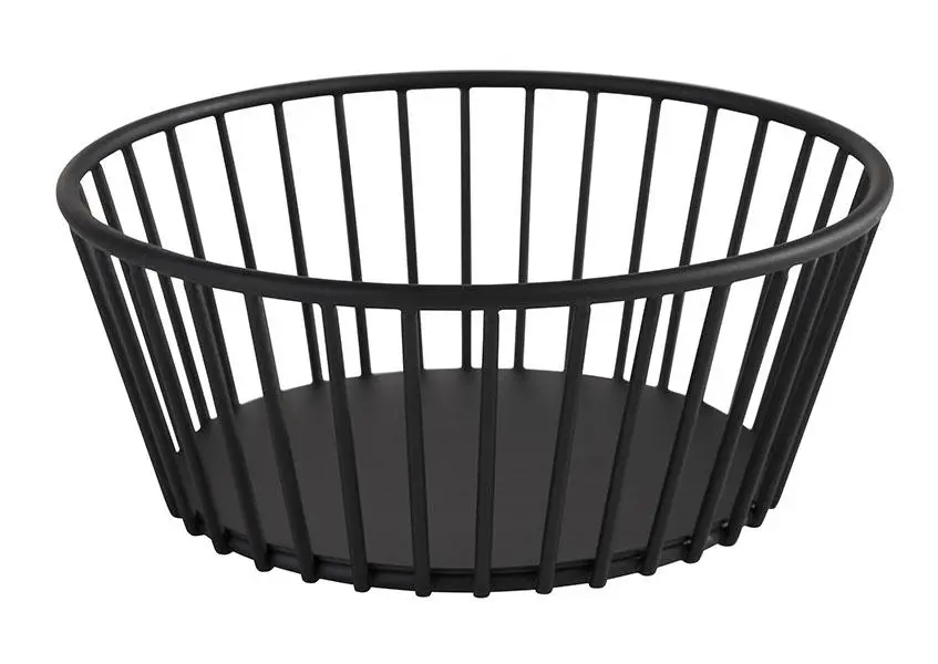 Cesta Metalica Negra Redonda 17X7 Cm.