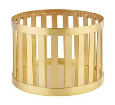 Pedestal / Cesta Buffet Dorado 21X20 Cm.