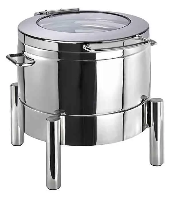 Chafing dish Premium redondo tapa de cristal 44x48x39 cm