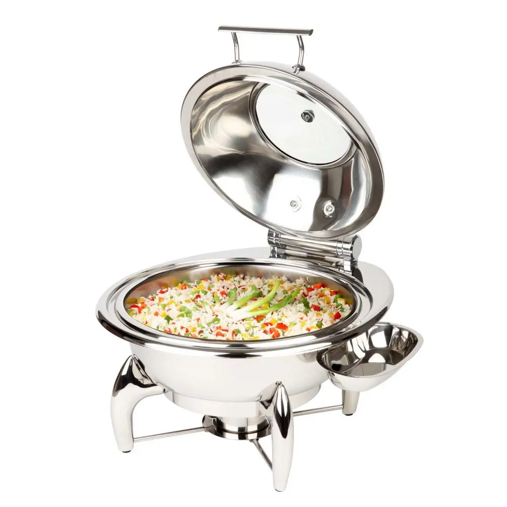 Chafing dish redondo Globe tapa crstal 38,5x34 cm