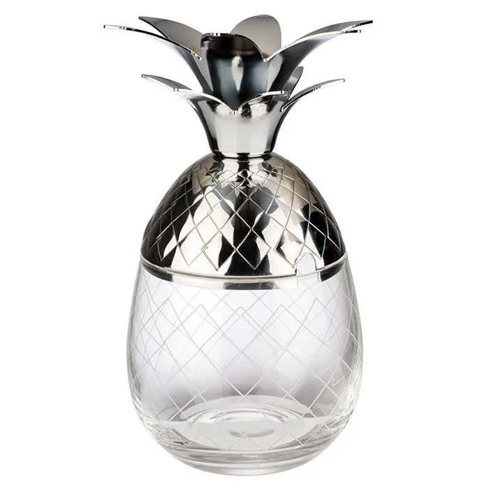 Vaso Piña cristal tapa de acero inoxidable 50 cl