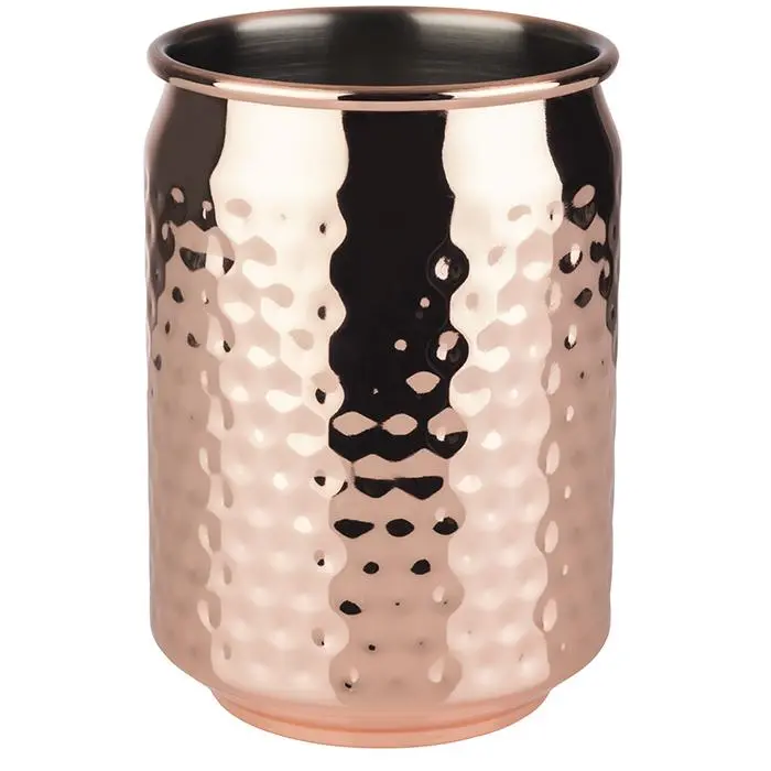 Vaso Barril Amartillado Cobre 7,5X10,5 Cm.