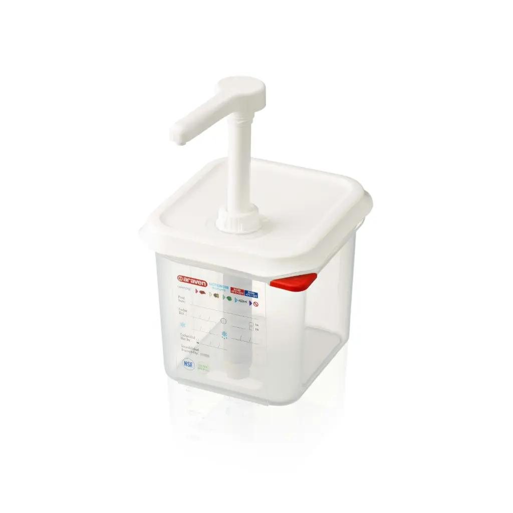 Dispensador Salsas Pp. C/Bomba Gn. 1/6 2,6 L.