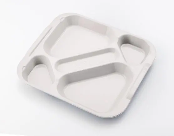 Bandeja autoservicio PC 5 compartimentos blanca 370x334x43 mm