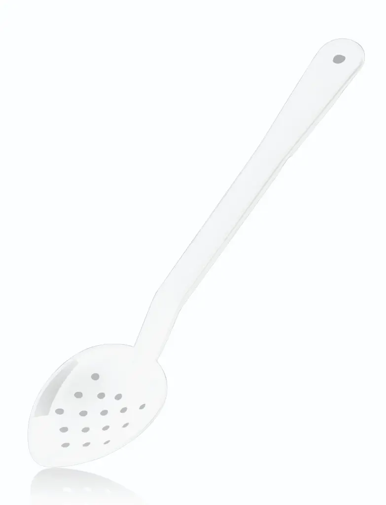 Cuchara buffet PC blanca perforada 33 cm