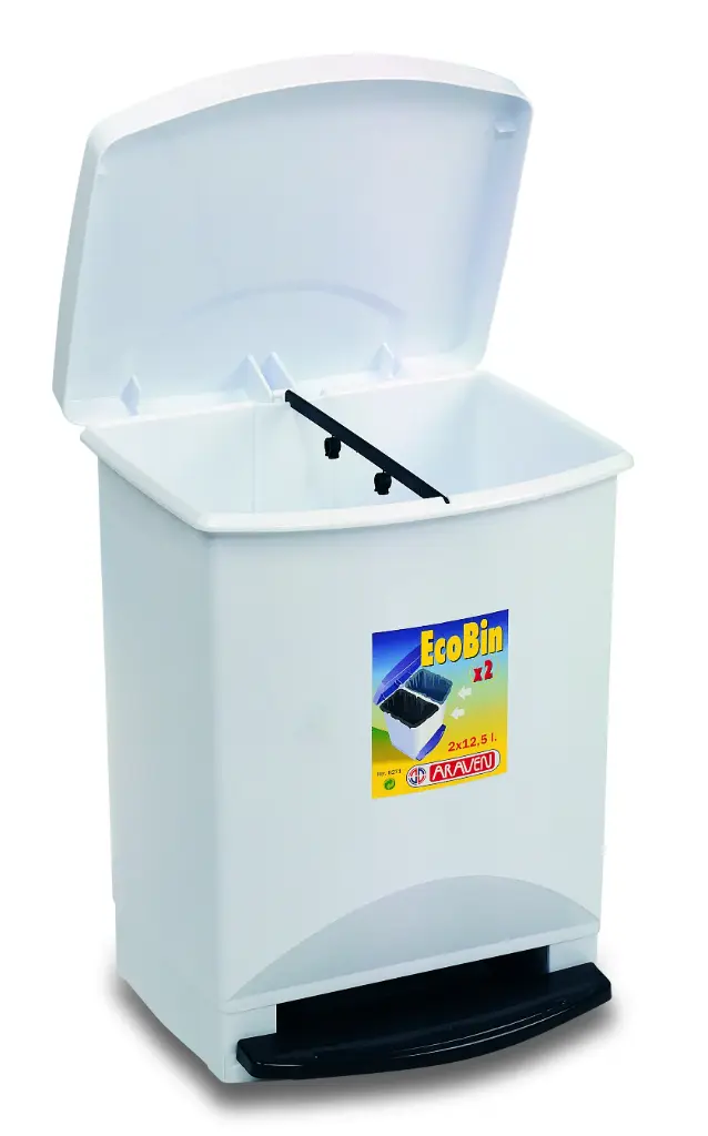 Cubo Basura Con Pedal Blanco 25 L.