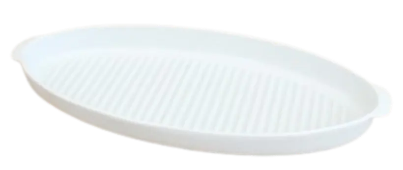 Fuente oval grill blanca 47 cm