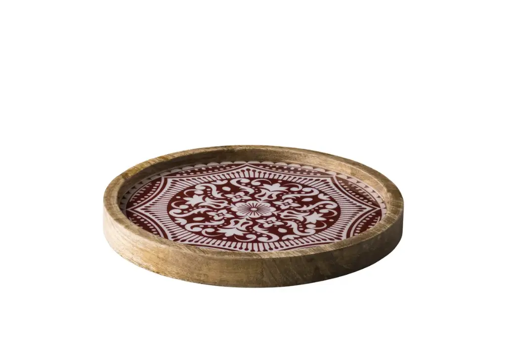 Plato de madera Marrakech rojo 25 cm