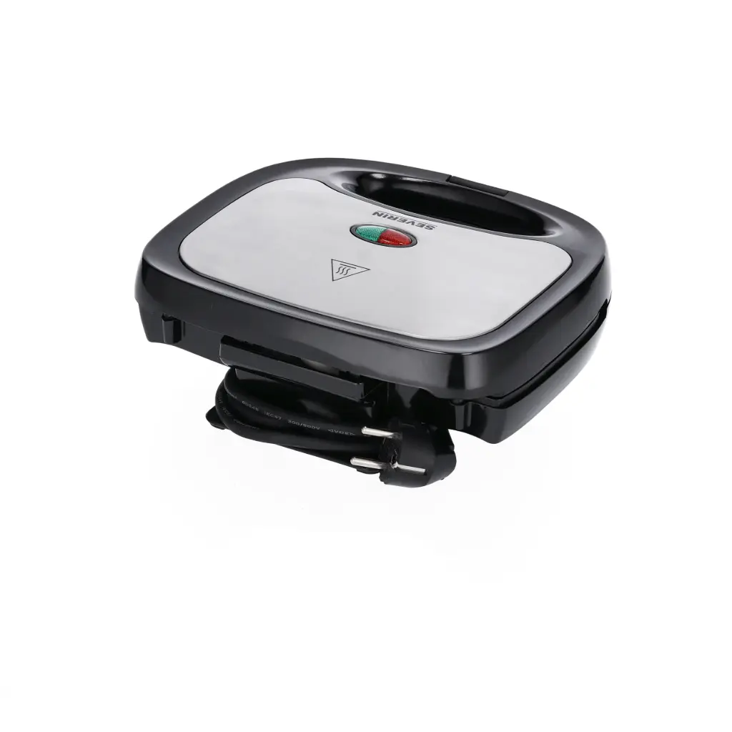 Sandwichera Severin de acero inoxidable / negra 600 W