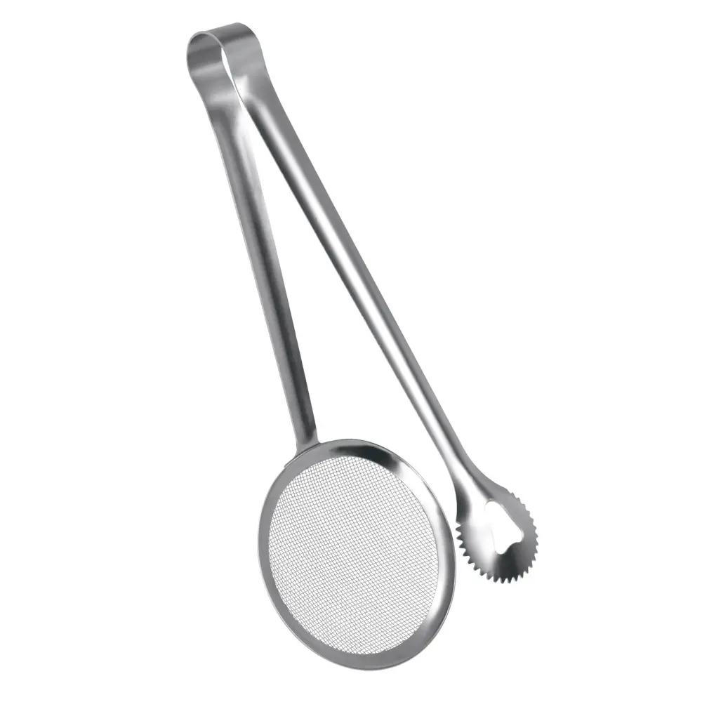 Pinza de acero inoxidable para freir y servir 10 cm