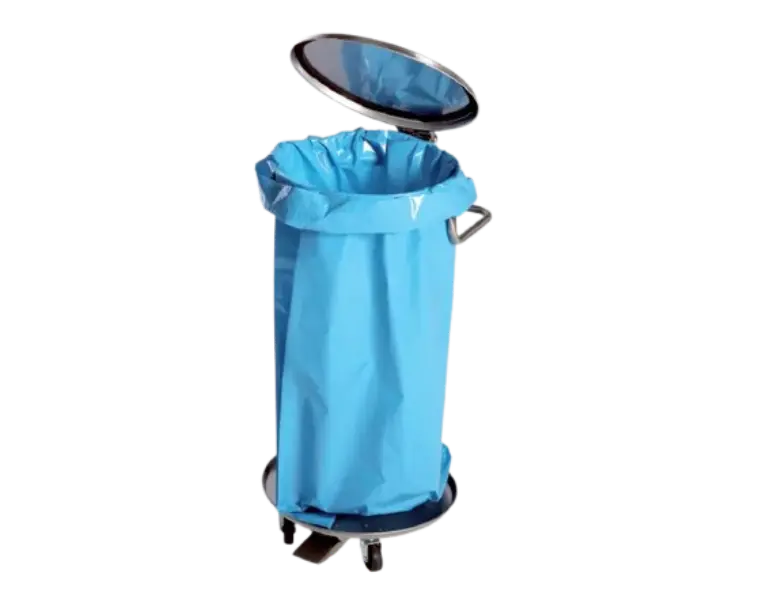 Carro Porta bolsas redondo de acero inoxidable