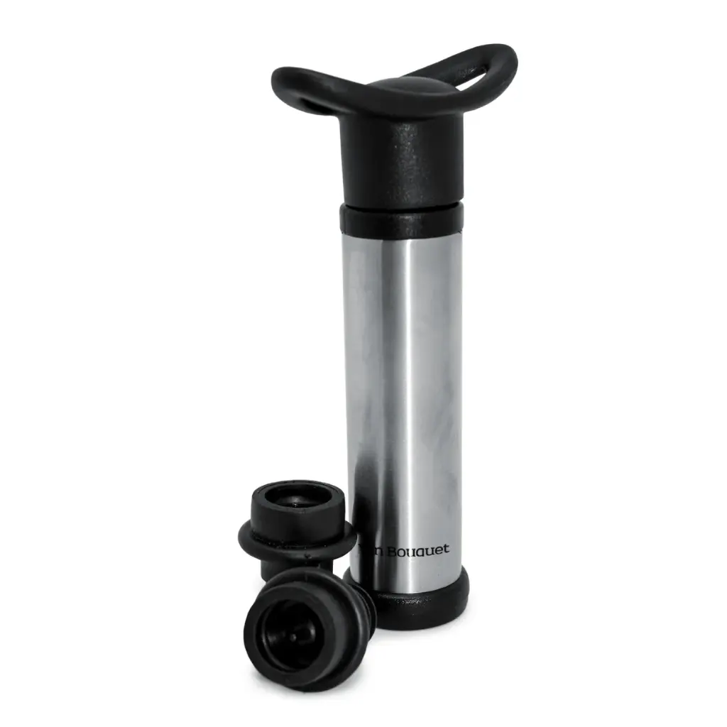 Bomba vacío vino de acero inoxidable con 2 tapones