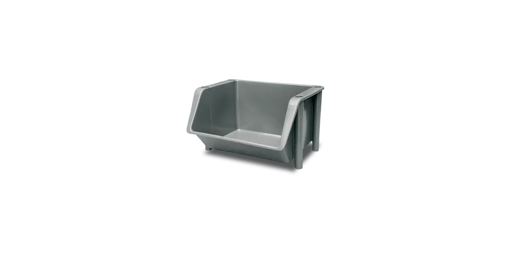 Cubeta almacenaje apilable gris 52,5x42,5x31,5 cm