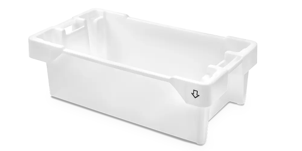 Cubeta manutención apilable y encajable blanca 60 l 80x45x27 cm