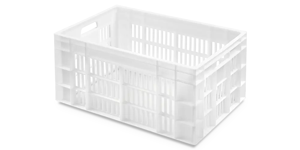 Cubeta manutención ranurada fondo liso blanca 60 l 60x40x30 cm