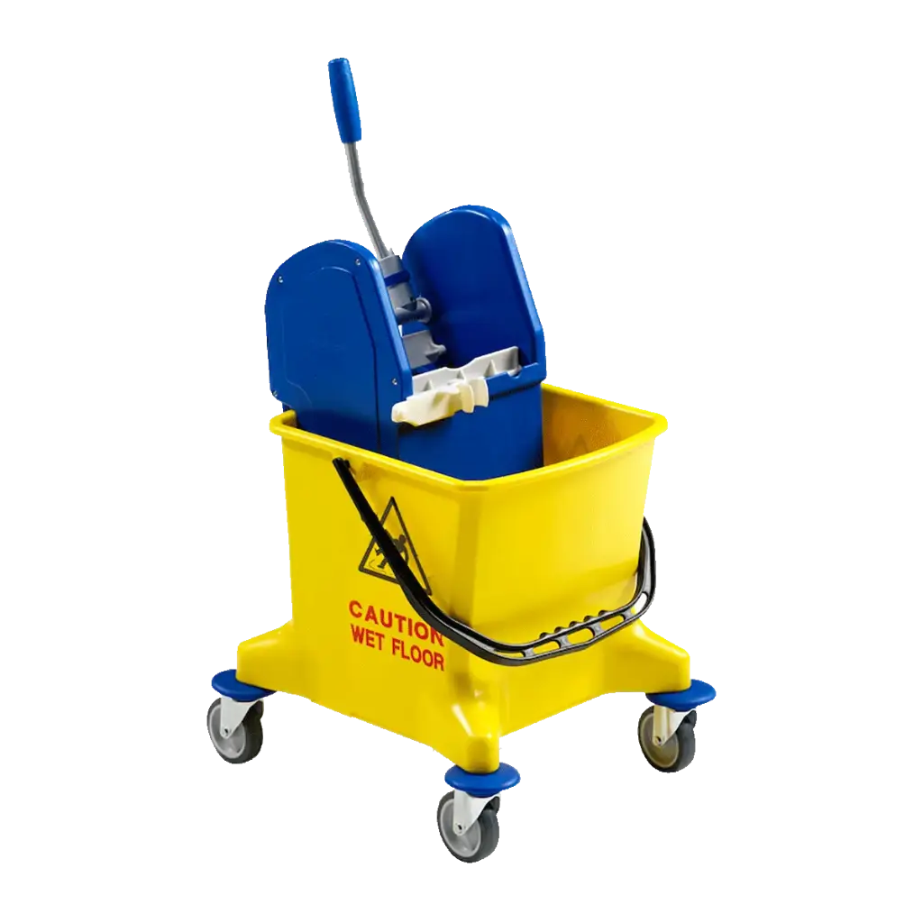 Cubo fregona simple con ruedas y prensa 25 l