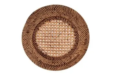 Bajo Plato Rattan Marron 32 Cm.                                  