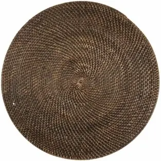 Mantel Individual Rattan Marron Redondo 36 Cm.