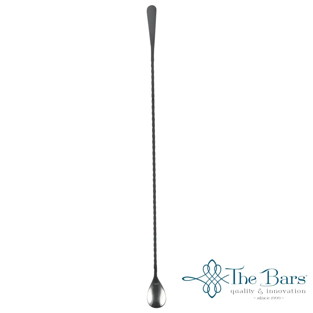 Cuchara cóctel torneada Hoffman negra con lengueta 45 cm