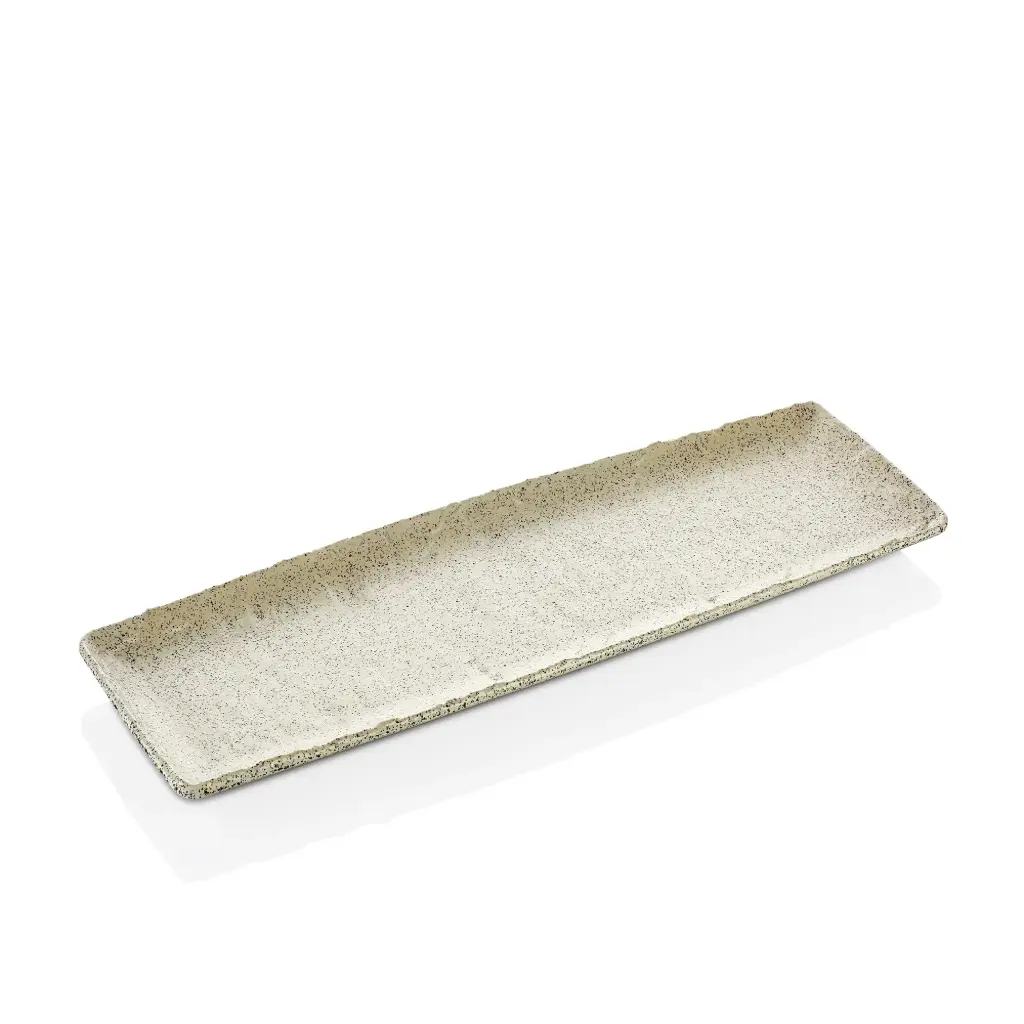 Fuente Rectangular Melamina Granito Beige 28.5X12 Cm.