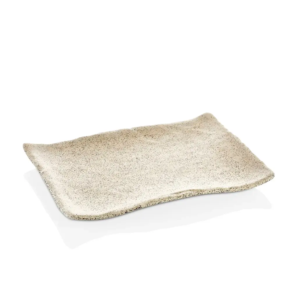 Fuente Rectangular Melamina Granito Beige 34X23 Cm.