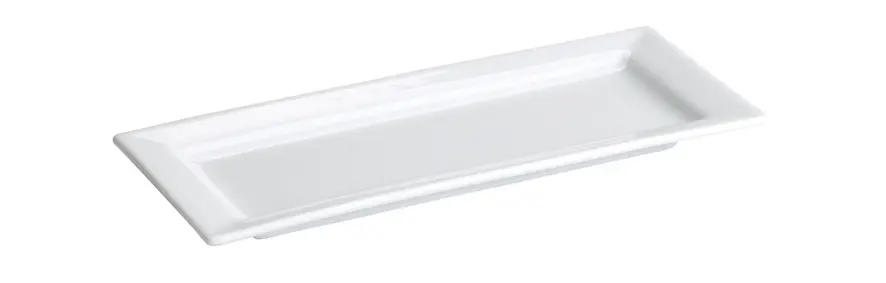 Fuente rectangular Cairo porcelana blanca 25x10,5x1,5 cm
