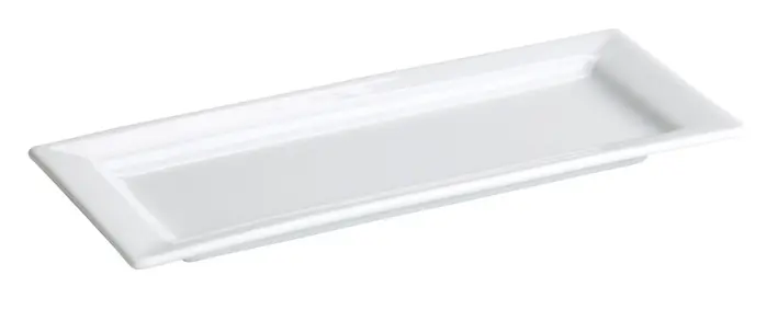Fuente rectangular Cairo porcelana blanca 43x21x2 cm
