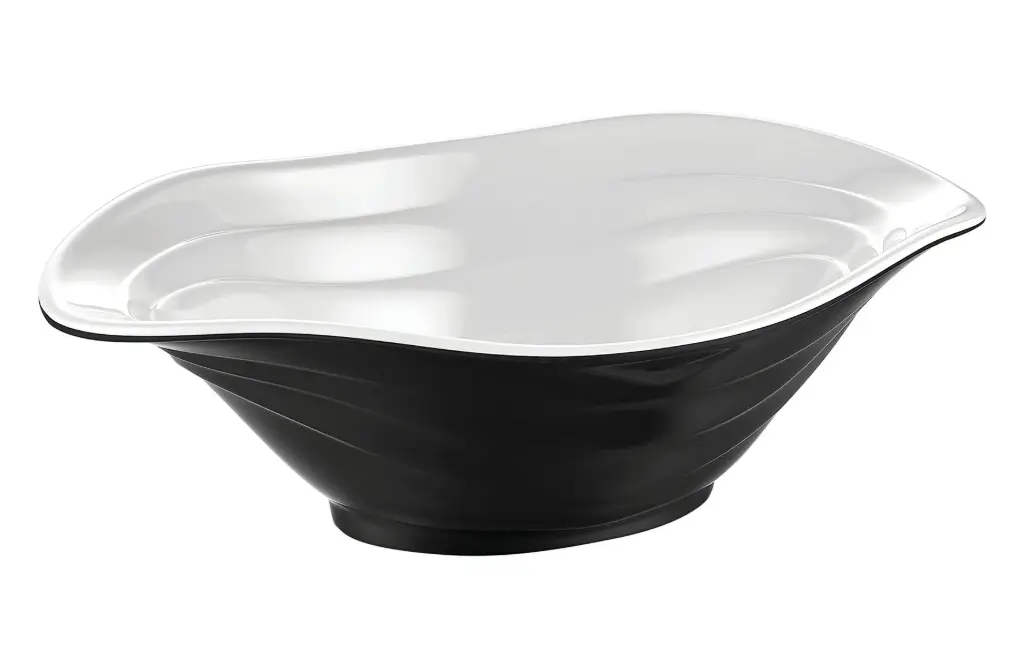 Ensaladera Duet bicolor negro / blanco melamina 23x16x7,5 cm
