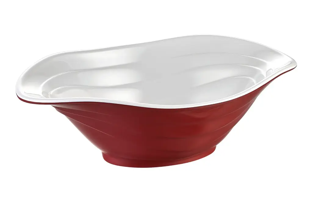 Ensaladera Duet bicolor rojo / blanco melamina 23x16x7,5 cm