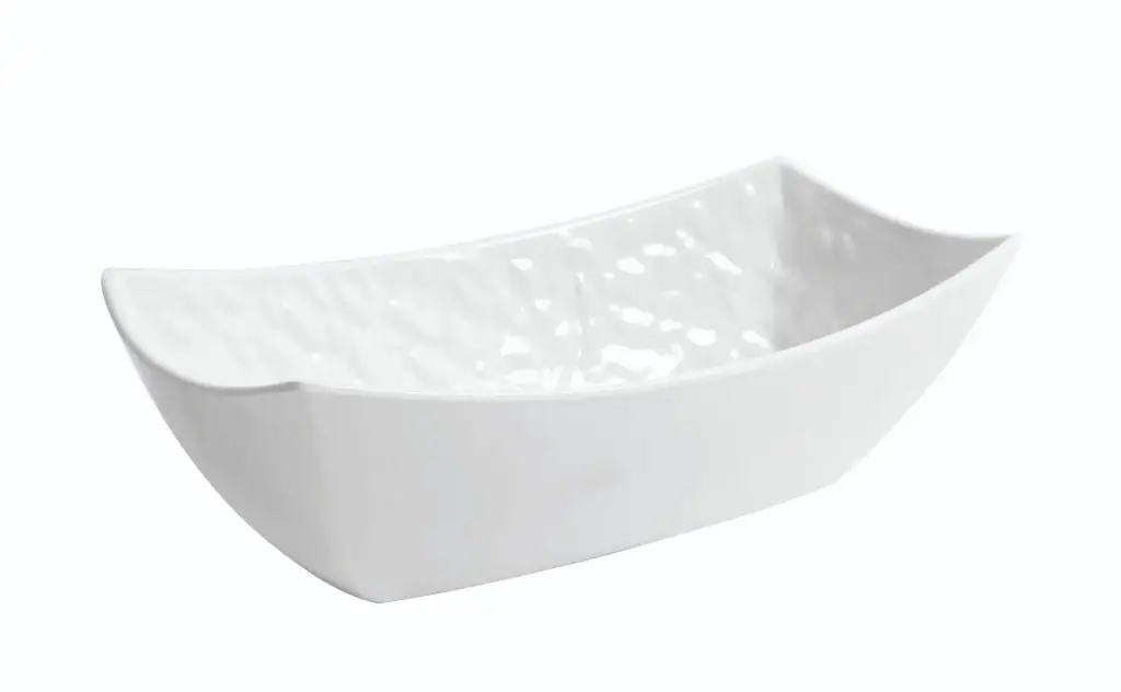 Ensaladera rectangular Mamba blanca melamina 32,6x17,5x10 cm