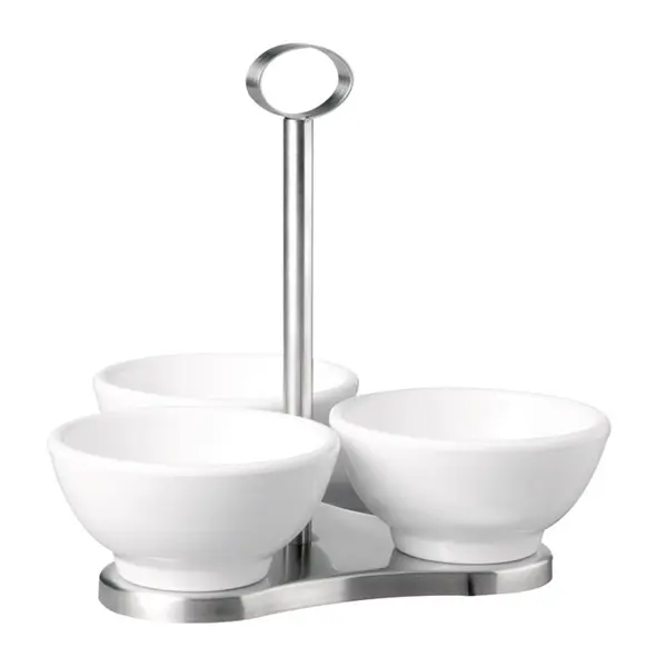 Soporte buffet de acero inoxidable 3 boles ml Pure 14x14x16 cm