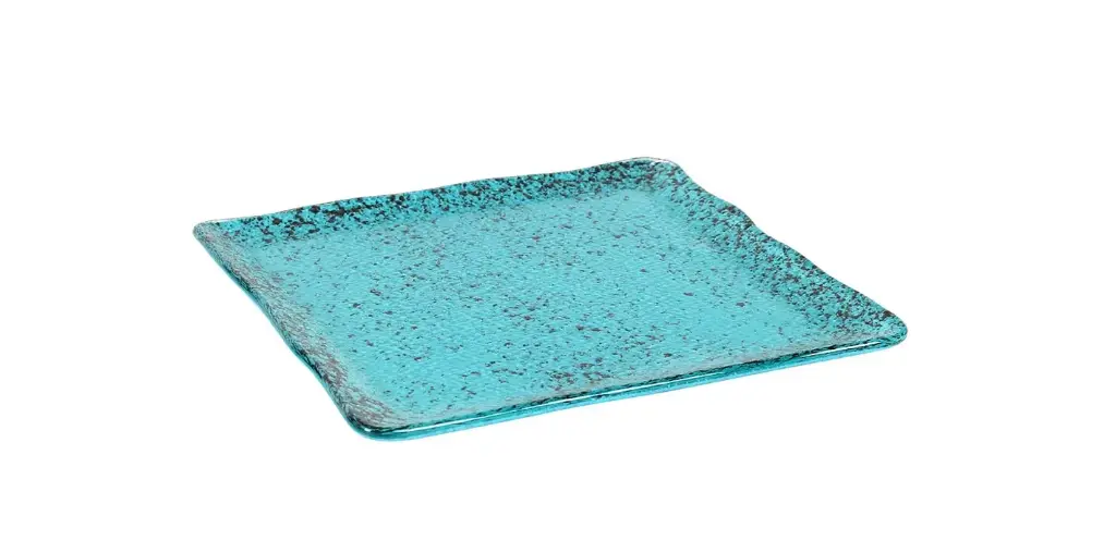 Zz26 Plato Ming Murano Turquesa 20X20 Cm.