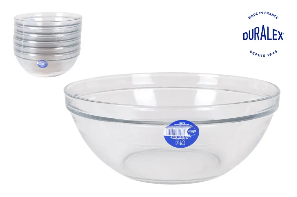 Ensaladera apilable vidrio 23 cm