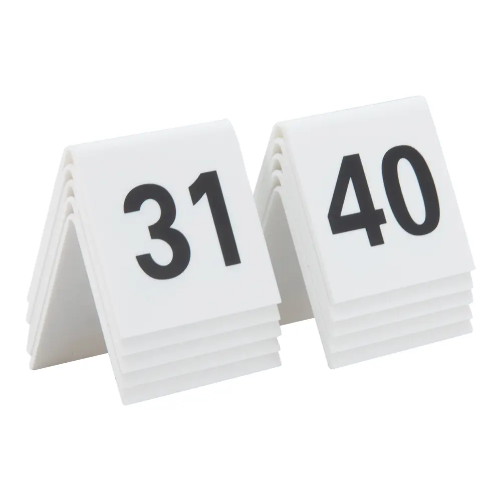 Numero de mesa blanco del 31 al 40