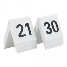 Numero Mesa Blanco Del 21 Al 30