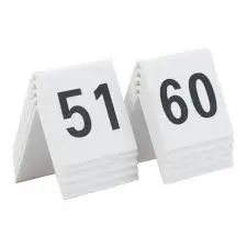 Numero Mesa Blanco Del 51 Al 60