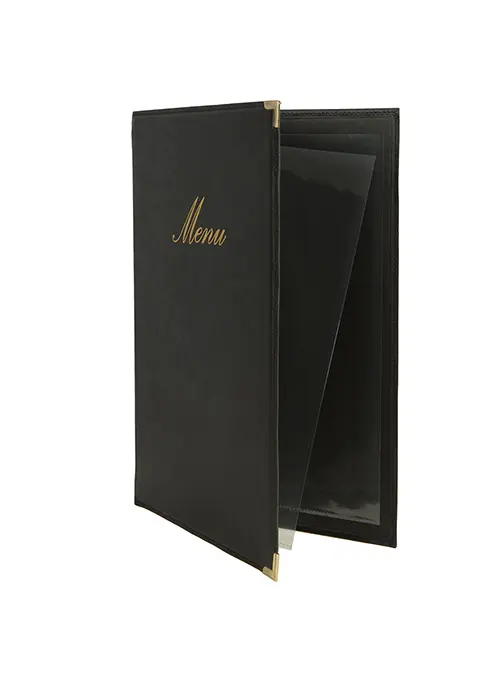 Porta menú Classic doble Funda negro A4