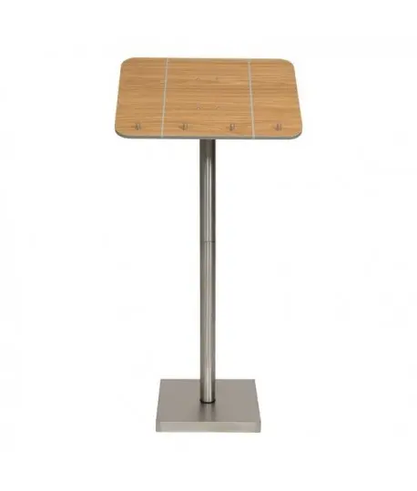Atril de acero inoxidable y madera 54,2x36,7x113,7 cm