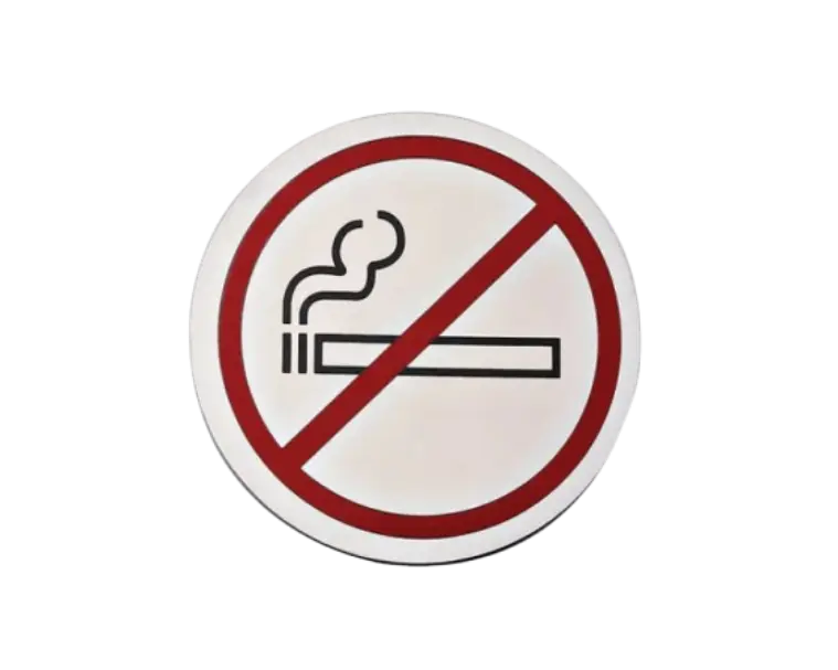 Cartel prohibido fumar de acero inoxidable 16 cm