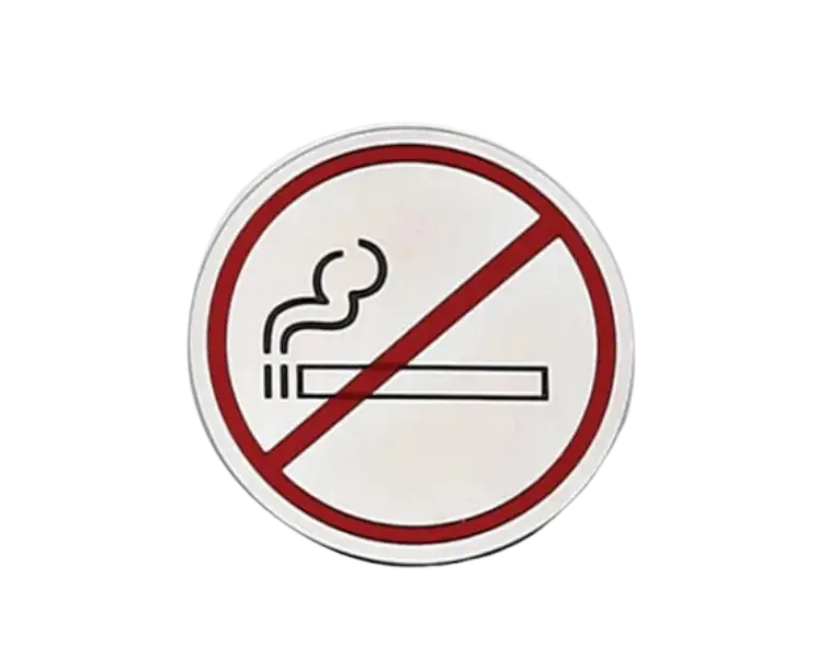 Cartel prohibido fumar de acero inoxidable 7,5 cm