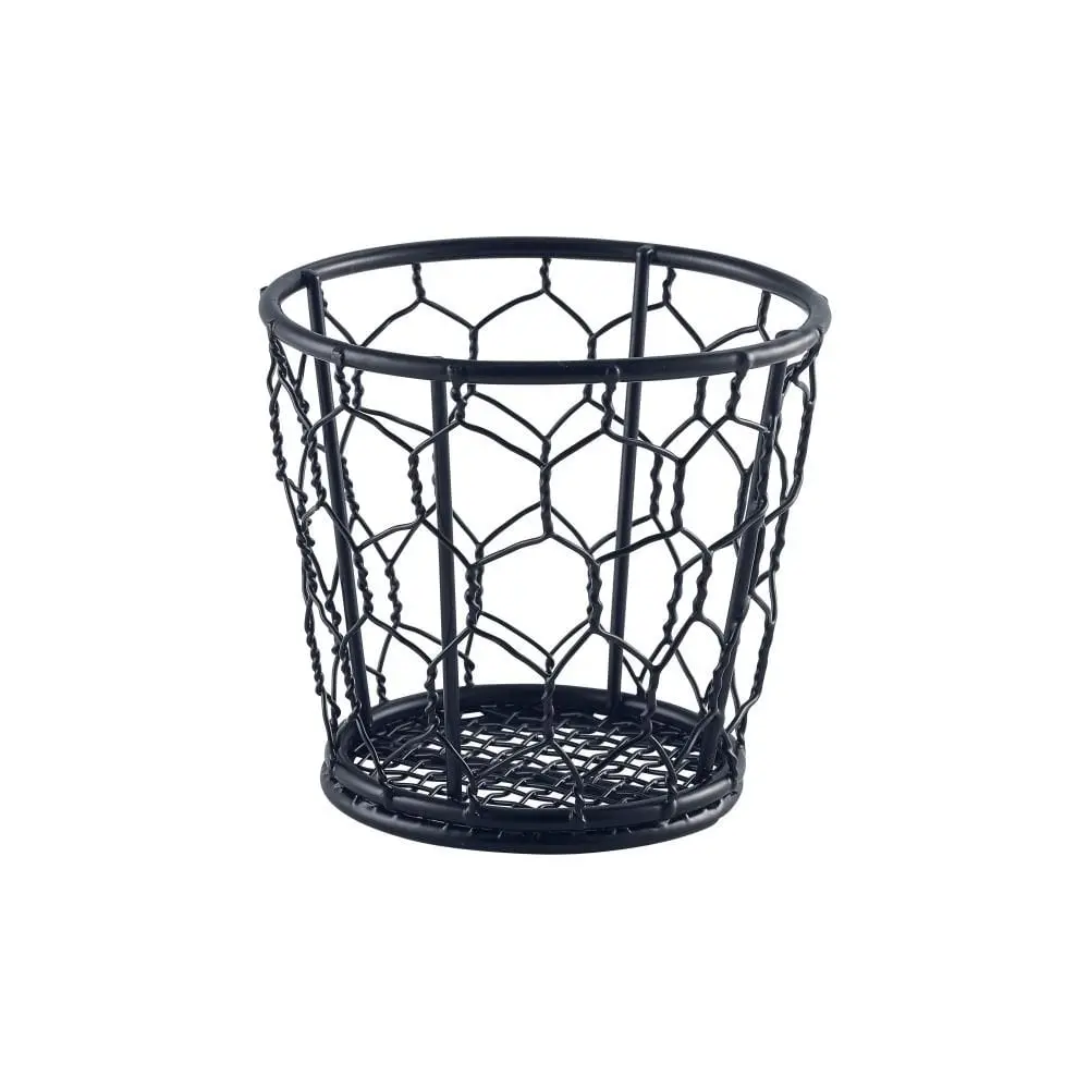 Cesta Degustacion Alambre Negra 12X11 Cm.