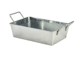 Zz26 Fuente Rectang. C/Asas Galvanizado 23X15X7 Cm