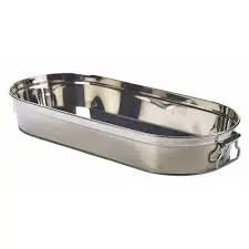 Fuente Oval C/Asas Inox. 46X20X7 Cm.